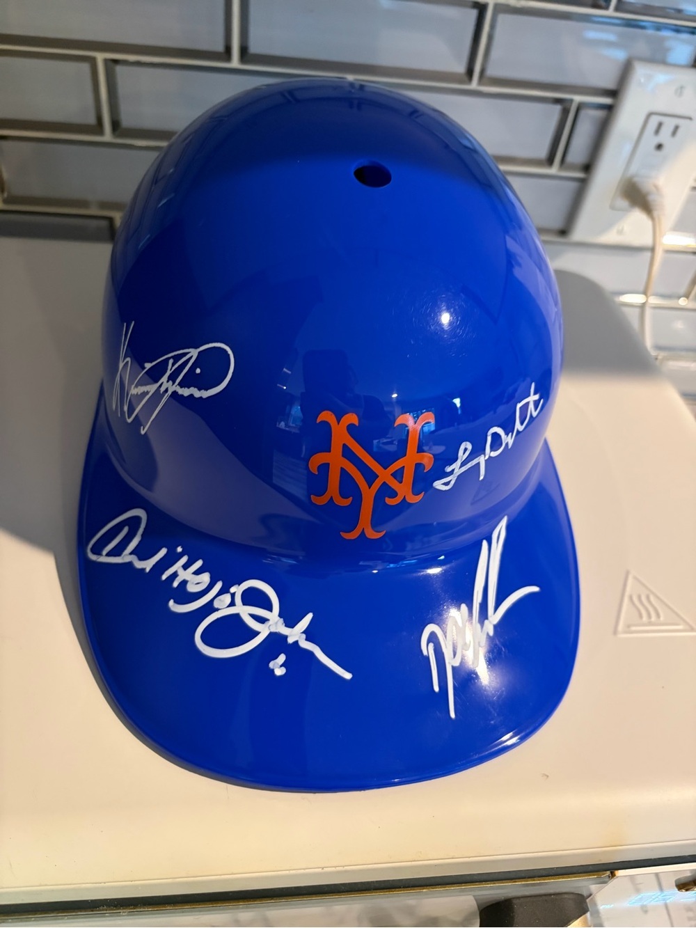 1986 New York Mets Multi-Signed Blue Batting Helmet | Gooden, Dykstra, Johnson..